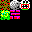 Icon Nr. 1556 (32 x 32 px, 16 Farben): Kleine Symbole mit Monster, Felsen etc. (Kategorie Comic) Kleine Symbole mit Monster, Felsen etc.