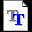 Icon Nr. 7408 (32 x 32 px, 16 Farben): Blatt, mit Aufschrift TT (Kategorie Dokumente und Blätter) Blatt, mit Aufschrift TT