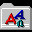 Icon Nr. 7410 (32 x 32 px, 16 Farben): Ordner, mit Aufschrift AAa (Kategorie Ordner und Hängemappen) Ordner, mit Aufschrift AAa
