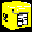 Icon Nr. 7434 (32 x 32 px, 16 Farben): Postkasten, gelb (Kategorie Büro) Postkasten, gelb