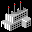 Icon Nr. 7679 (32 x 32 px, 16 Farben): Fabrikgebäude (Kategorie Gebäude, Architektur und Landschaften) Fabrikgebäude