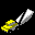 Icon Nr. 7689 (32 x 32 px, 16 Farben): Auto, mit Auffangbeutel (Kategorie Verkehr, Reise und Transport) Auto, mit Auffangbeutel