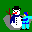 Icon Nr. 7741 (32 x 32 px, 16 Farben): Schneemann (Kategorie Spiel, Freizeit und Sport) Schneemann