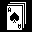 Icon Nr. 7748 (32 x 32 px, 16 Farben): Kartenspiel, Pik As oben (Kategorie Spiel, Freizeit und Sport) Kartenspiel, Pik As oben