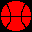 Icon Nr. 7868 (32 x 32 px, 16 Farben): Basketball (Kategorie Spiel, Freizeit und Sport) Basketball