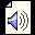 Icon Nr. 27502 (32 x 32 px, 256 Farben): Blatt mit Lautsprecher (Kategorie Dokumente und Blätter) Blatt mit Lautsprecher