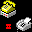 Icon Nr. 35790 (32 x 32 px, 16 Farben): Fax-Empfang (Übertragung zwischen Telefon und Drucker) (Kategorie Animationen) Fax-Empfang (Übertragung zwischen Telefon und Drucker)