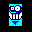 Icon Nr. 41339 (32 x 32 px, 16 Farben): Blue Wriggler (Kategorie Animationen) Blue Wriggler