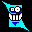 Icon Nr. 41340 (32 x 32 px, 16 Farben): Blue Wriggler (Kategorie Animationen) Blue Wriggler