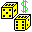 Icon Nr. 45275 (32 x 32 px, 16 Farben): Spielwürfel (Kategorie Spiel, Freizeit und Sport) Spielwürfel
