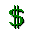 Icon Nr. 45753 (32 x 32 px, 16 Farben): Dollar-Zeichen (Kategorie Zahlen und Sonderzeichen) Dollar-Zeichen