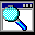 Icon Nr. 47413 (32 x 32 px, 16 Farben): Anwendungsfenster mit Lupe (Kategorie Computer) Anwendungsfenster mit Lupe