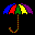 Icon Nr. 47429 (32 x 32 px, 16 Farben): Regenschirm (Kategorie Haus und Garten) Regenschirm