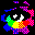 Icon Nr. 52985 (32 x 32 px, 16 Farben): Augen (Kategorie Comic) Augen