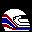 Icon Nr. 54480 (32 x 32 px, 16 Farben): Formel 1-Rennfahrer-Helm (Kategorie Spiel, Freizeit und Sport) Formel 1-Rennfahrer-Helm
