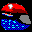 Icon Nr. 54494 (32 x 32 px, 16 Farben): Formel 1-Rennfahrer-Helm (Kategorie Spiel, Freizeit und Sport) Formel 1-Rennfahrer-Helm