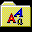 Icon Nr. 58398 (32 x 32 px, 16 Farben): Hängemappe, gelb, mit Symbol (Kategorie Ordner und Hängemappen) Hängemappe, gelb, mit Symbol